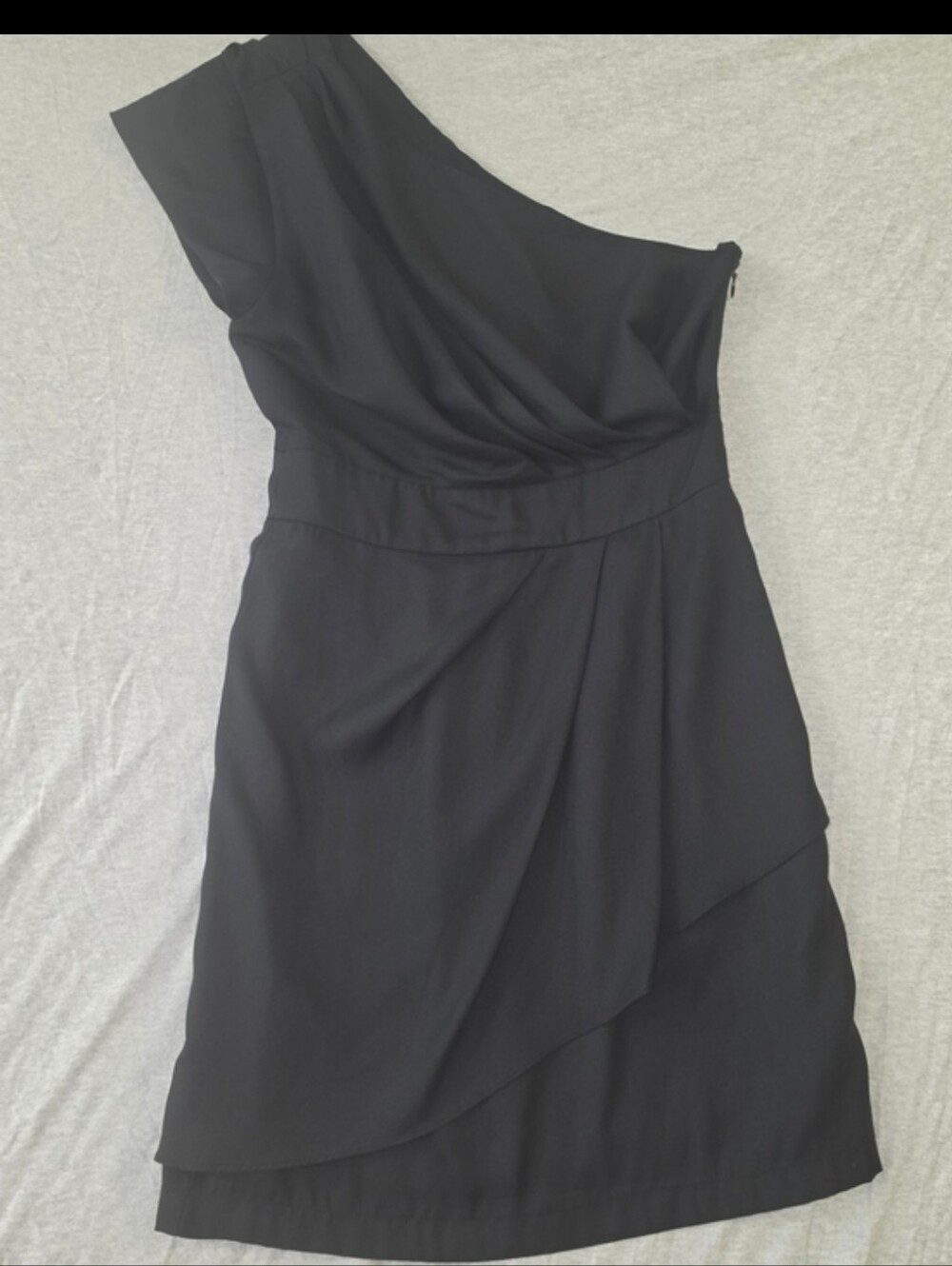 BCBGeneration One-Shoulder Black Draped Cocktail Party Dress - Picture 8 of 10